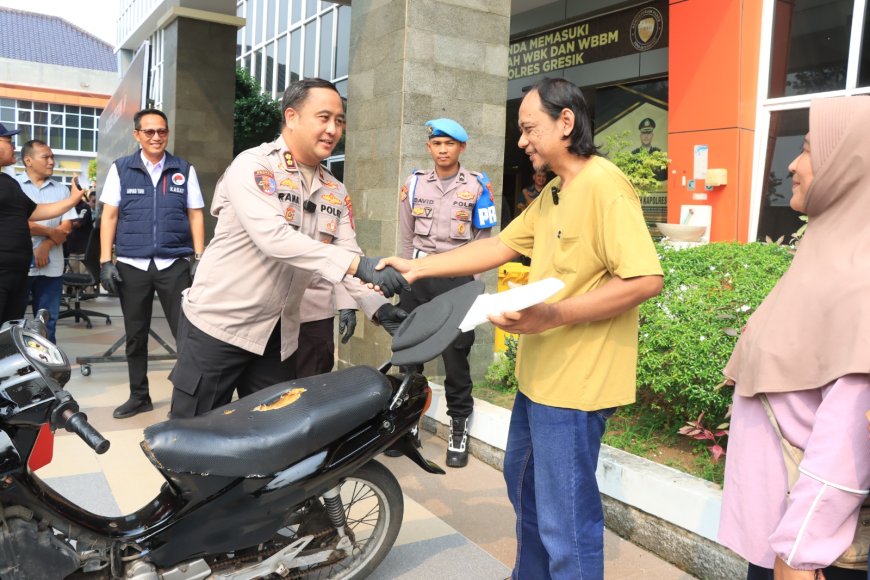 Polres Gresik Serahkan Barang Bukti kepada Pemilik yang Berhak